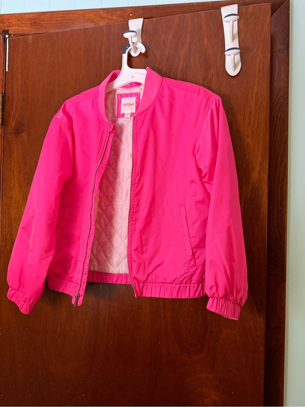 Cat & Jack Hot Pink Quilted Lined Bomber Jacket